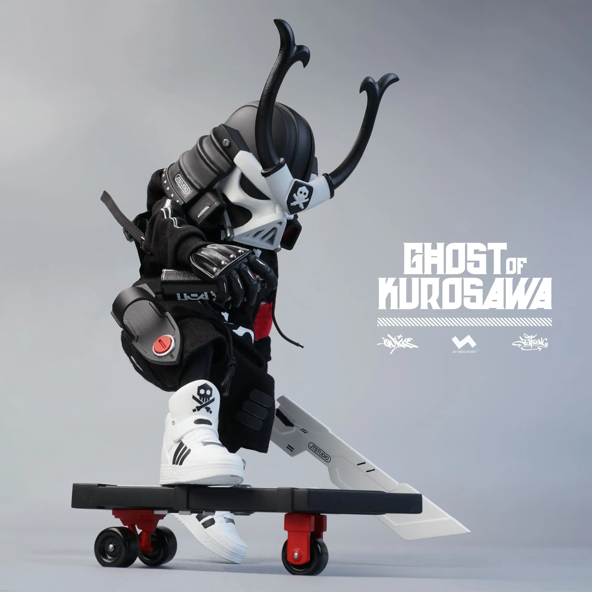 1:8 GHOST OF KUROSAWA ACTION FIGURES 8" 2GO Series #2 Kurosawa Original Black   Kurosawa White Ghost