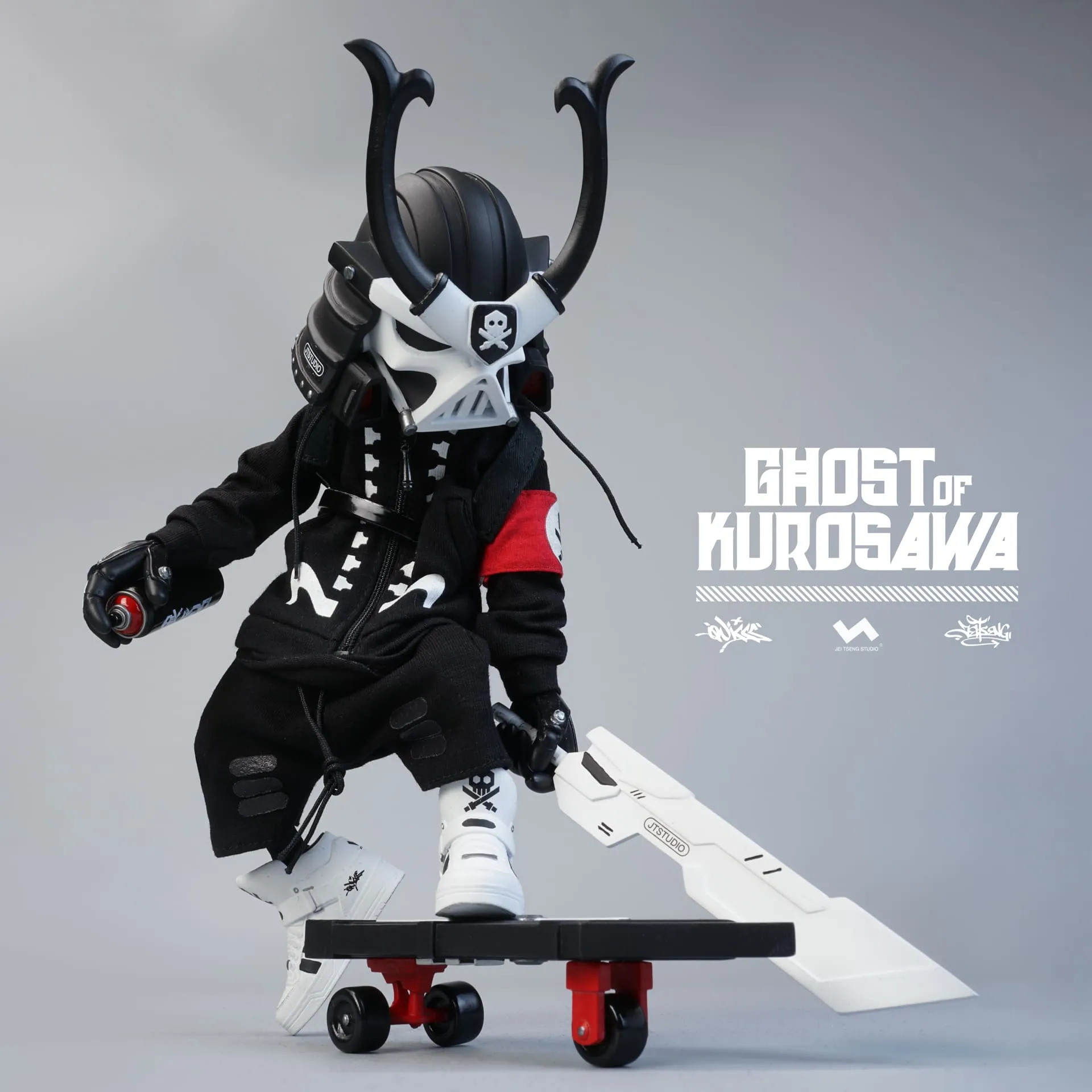 1:8 GHOST OF KUROSAWA ACTION FIGURES 8" 2GO Series #2 Kurosawa Original Black   Kurosawa White Ghost