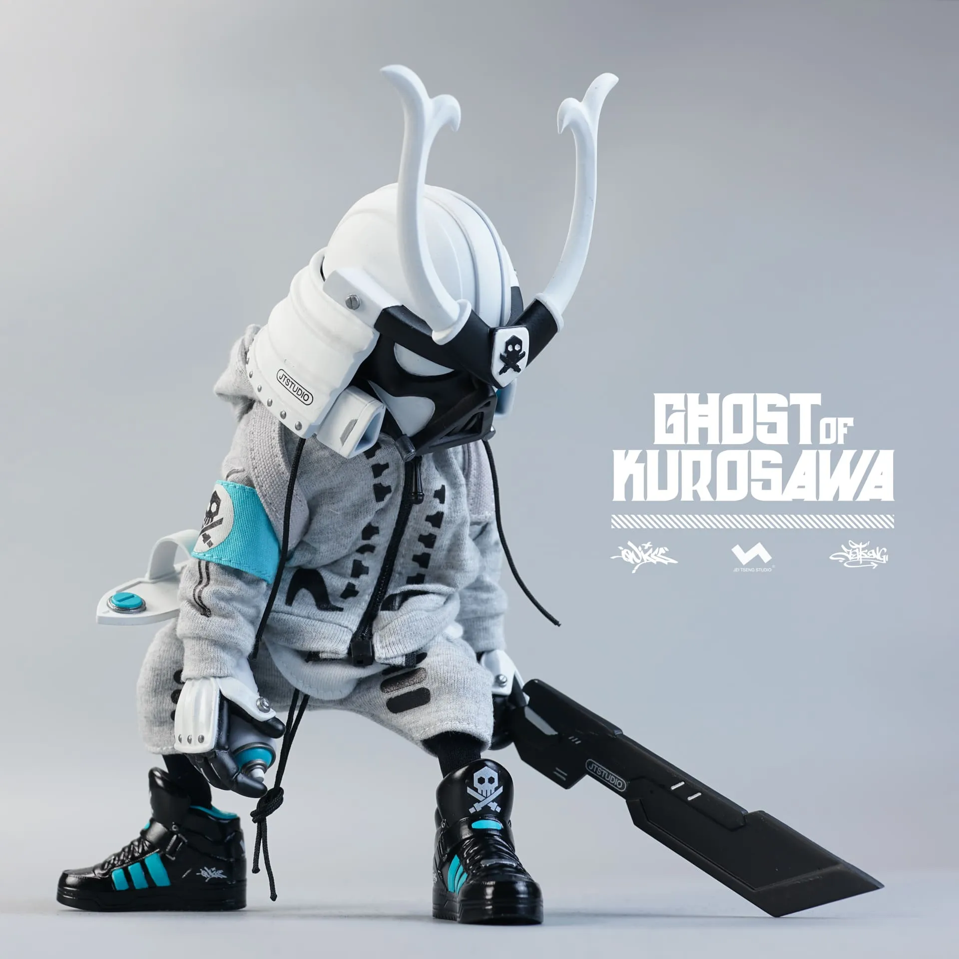 1:8 GHOST OF KUROSAWA ACTION FIGURES 8" 2GO Series #2 Kurosawa Original Black   Kurosawa White Ghost