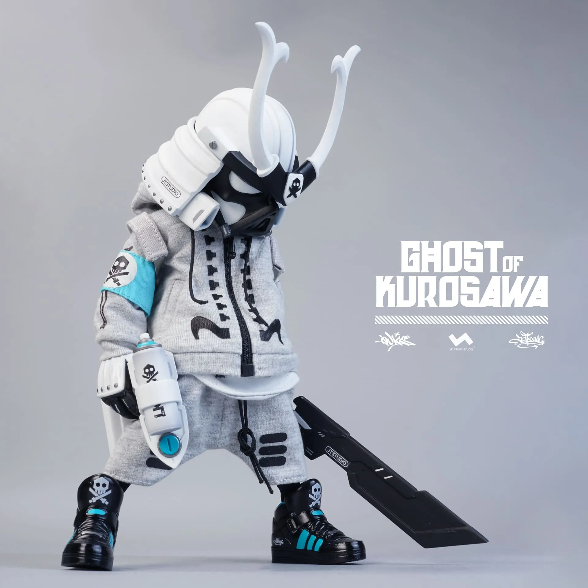 1:8 GHOST OF KUROSAWA ACTION FIGURES 8" 2GO Series #2 Kurosawa Original Black   Kurosawa White Ghost