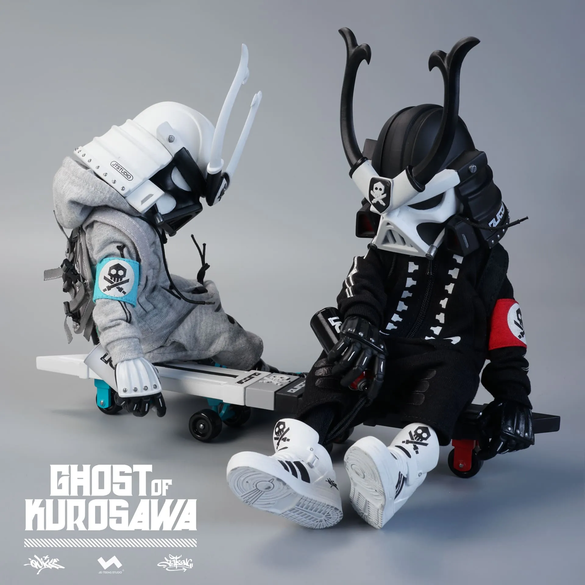 1:8 GHOST OF KUROSAWA ACTION FIGURES 8" 2GO Series #2 Kurosawa Original Black   Kurosawa White Ghost