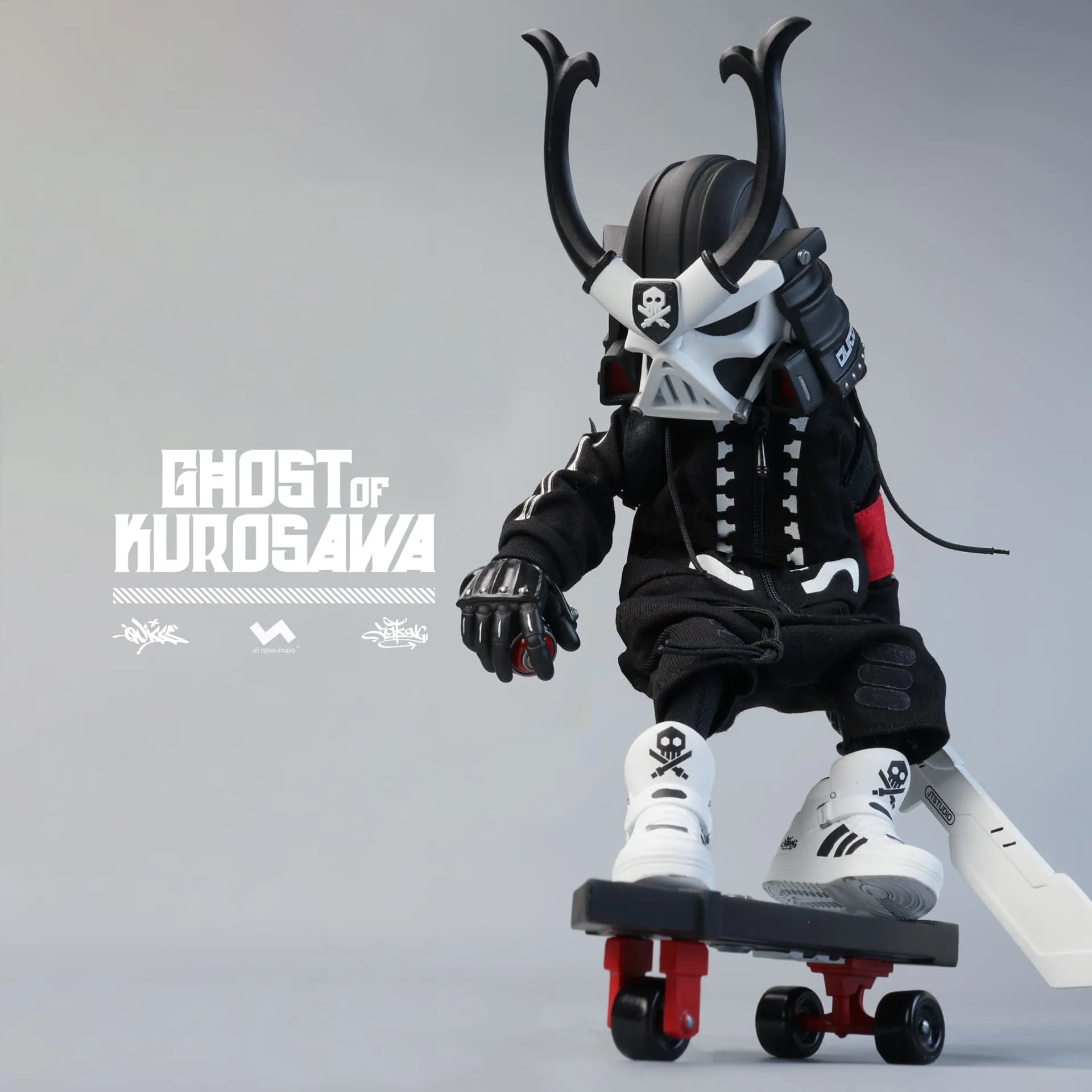 1:8 GHOST OF KUROSAWA ACTION FIGURES 8" 2GO Series #2 Kurosawa Original Black   Kurosawa White Ghost