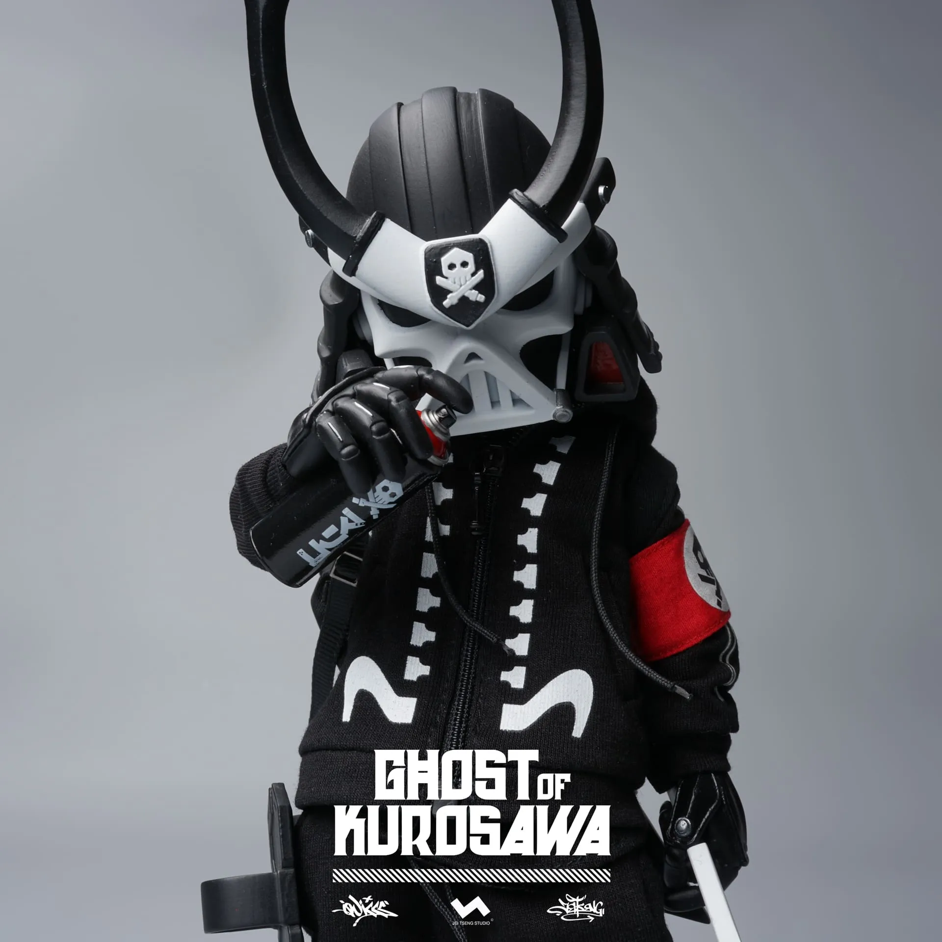 1:8 GHOST OF KUROSAWA ACTION FIGURES 8" 2GO Series #2 Kurosawa Original Black   Kurosawa White Ghost