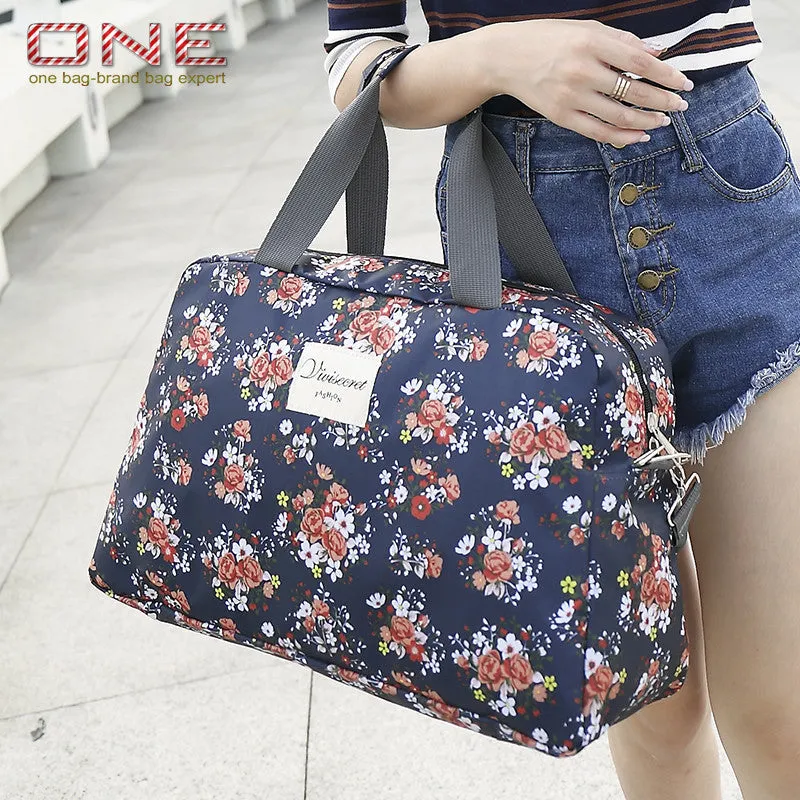 2016 New Fashion Women's Travel Bags Luggage Handbag Floral Print Women Travel Tote Bags Large Capacity PT558