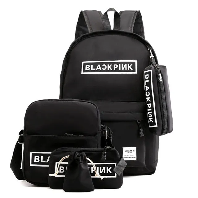 2020 Hot Black Pink Travel Backpack Set