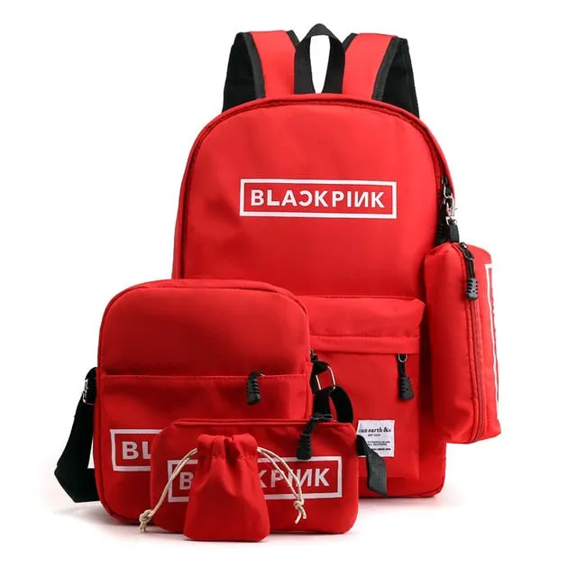 2020 Hot Black Pink Travel Backpack Set