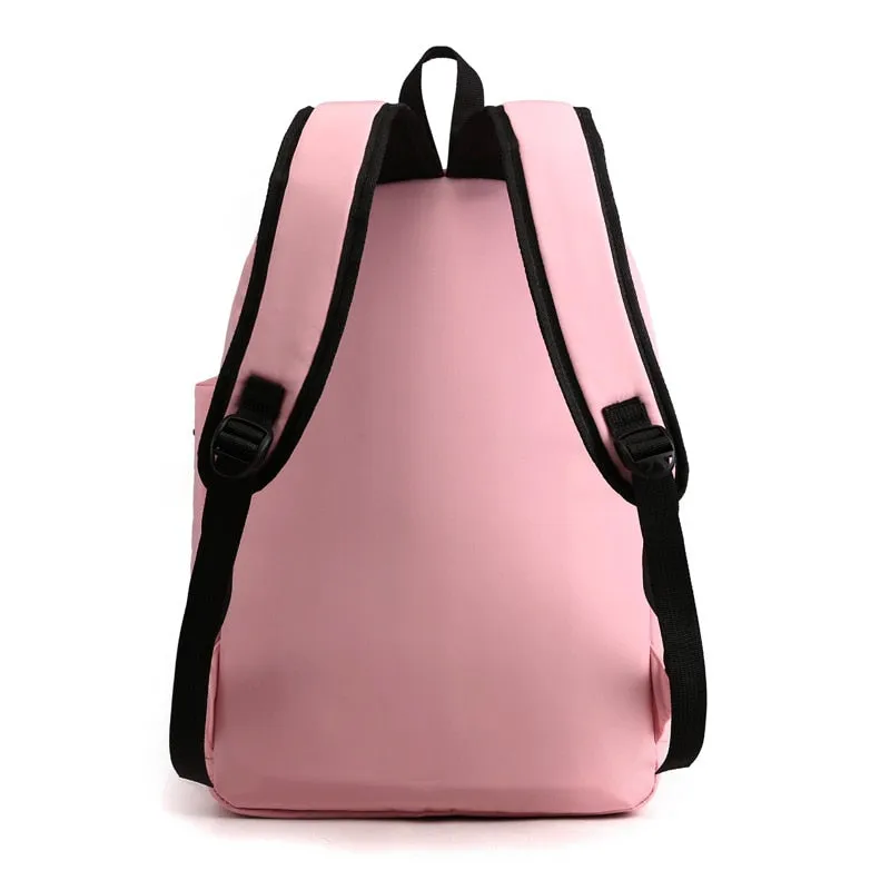 2020 Hot Black Pink Travel Backpack Set