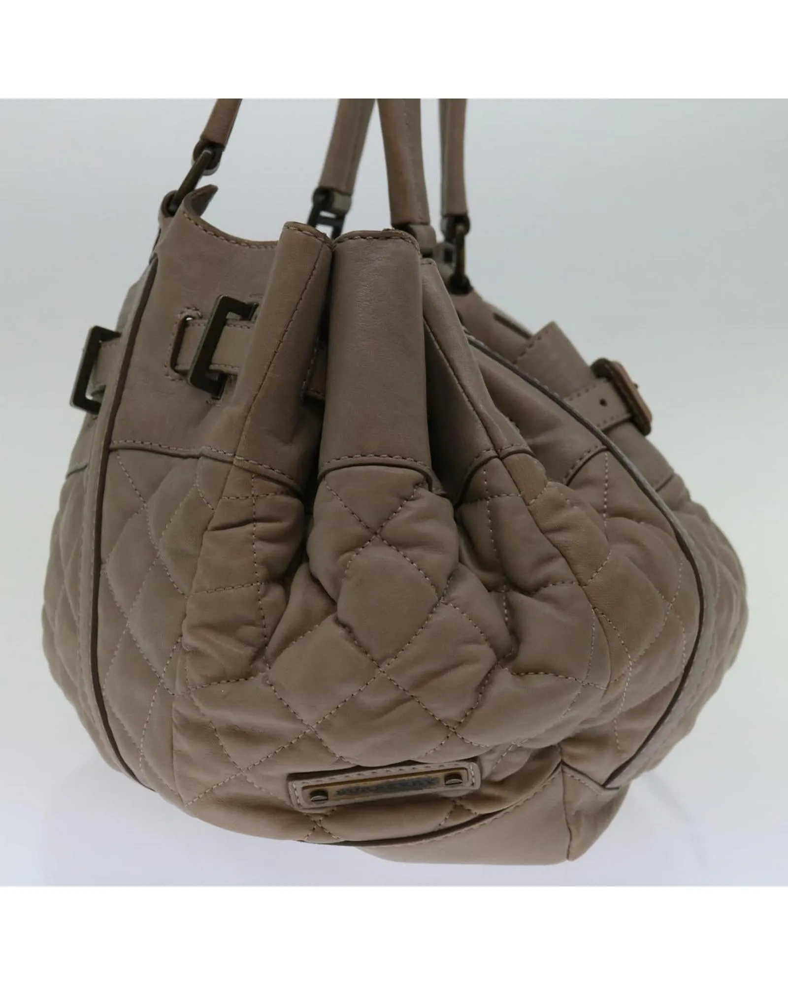 Beige Leather Hand Bag with Accessories