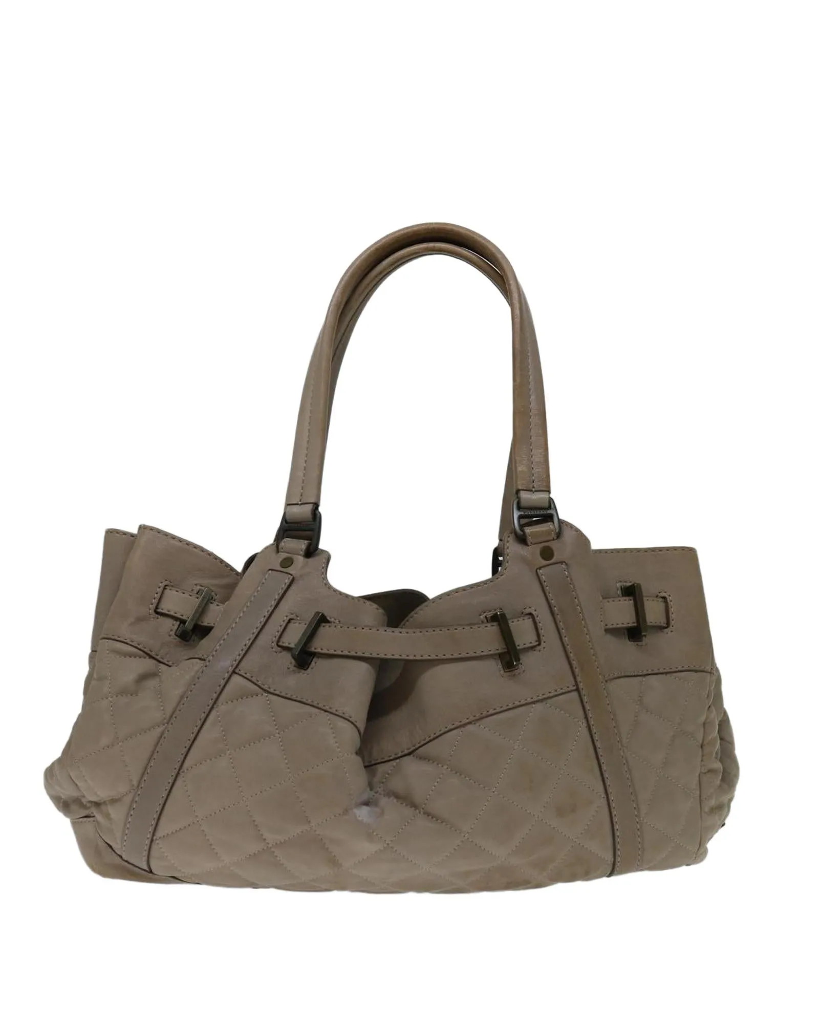 Beige Leather Hand Bag with Accessories