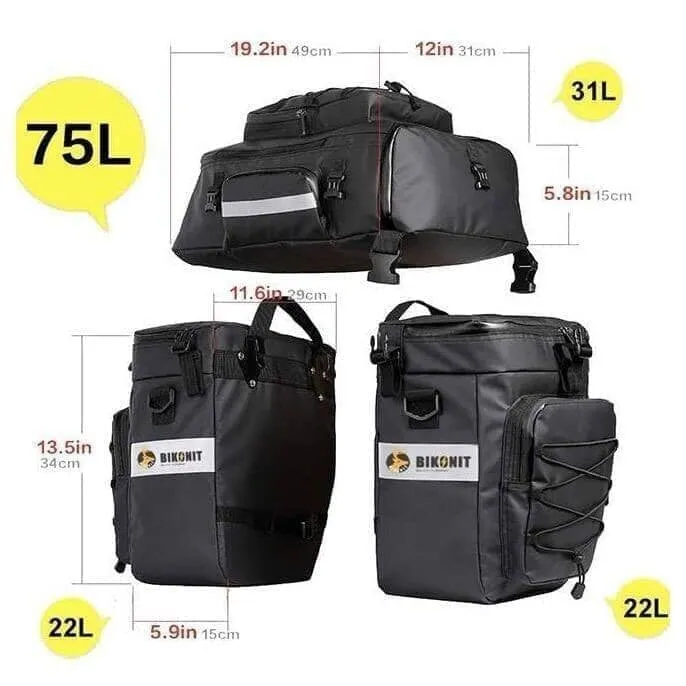 BIKONIT Pannier Bag Set 3 in 1