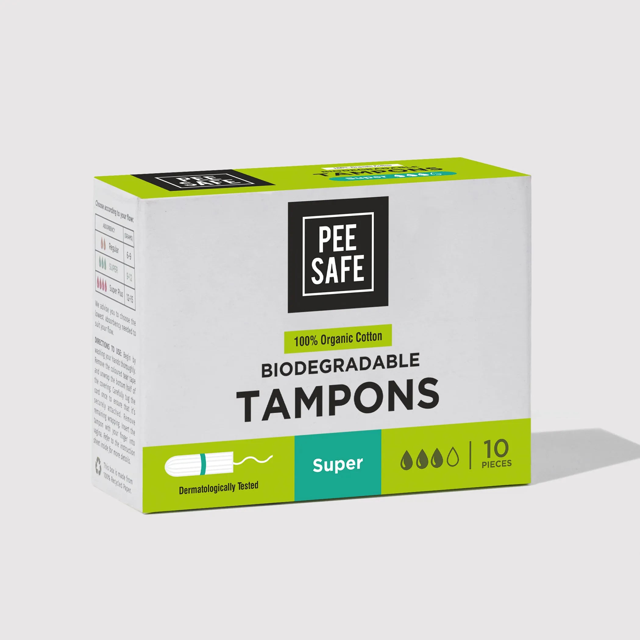 Biodegradable Tampons- Super (10 Tampons)