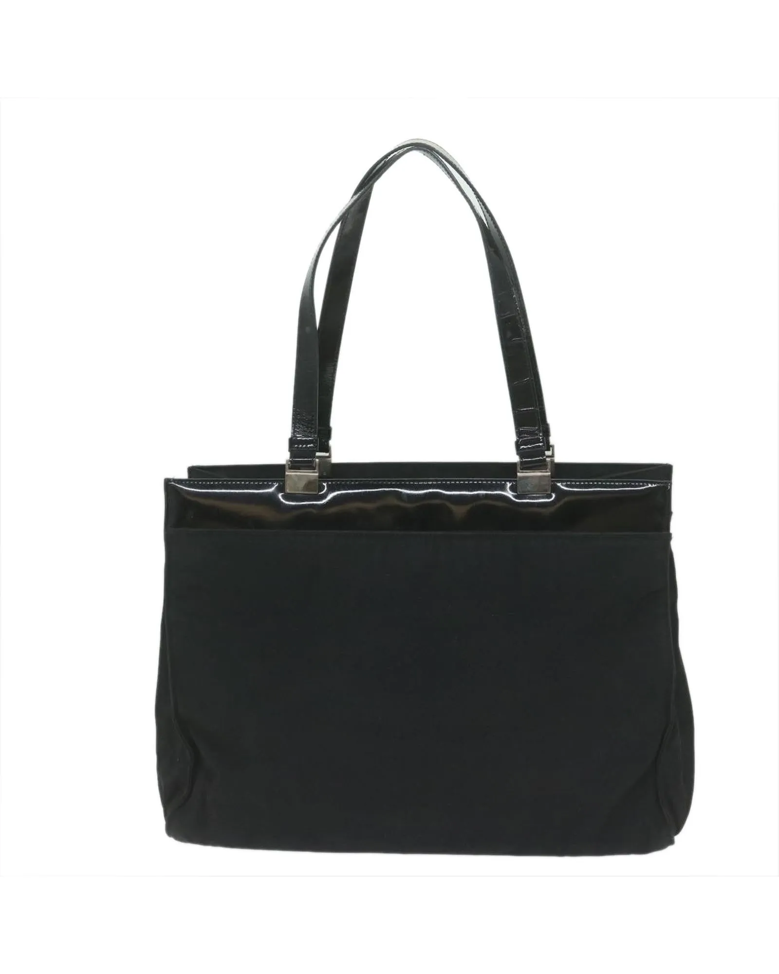 Black Canvas Tote Bag with Accessories Made in Italy