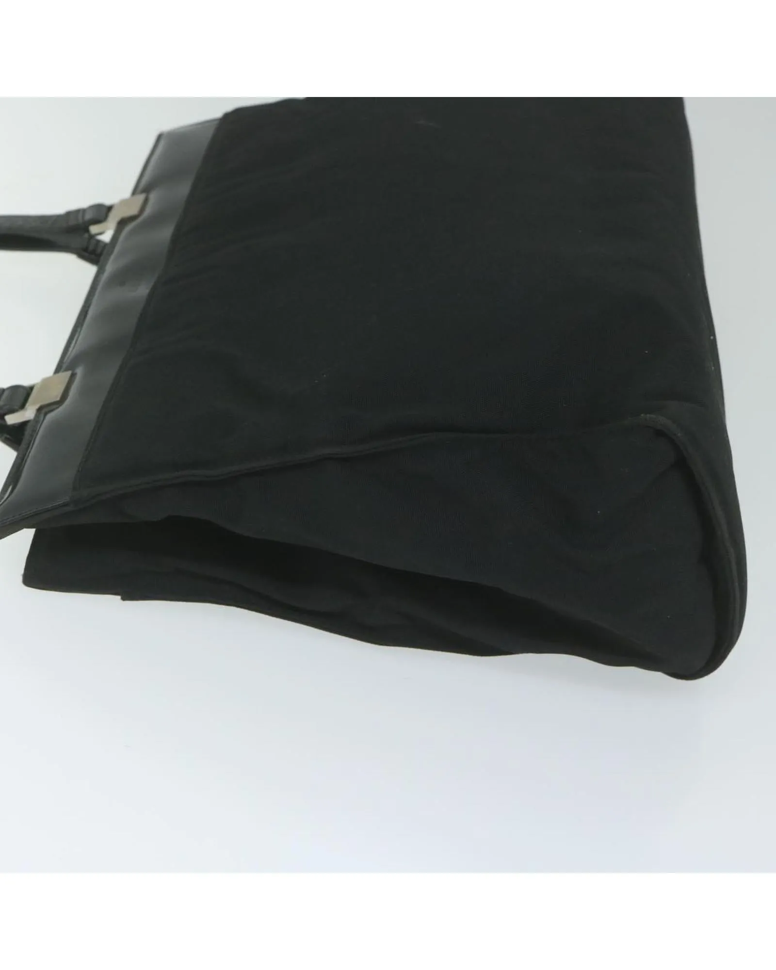 Black Canvas Tote Bag with Accessories Made in Italy