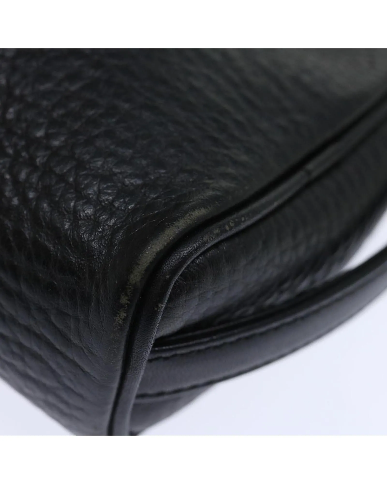 Black Leather Clutch Bag with Accessories - Rank C