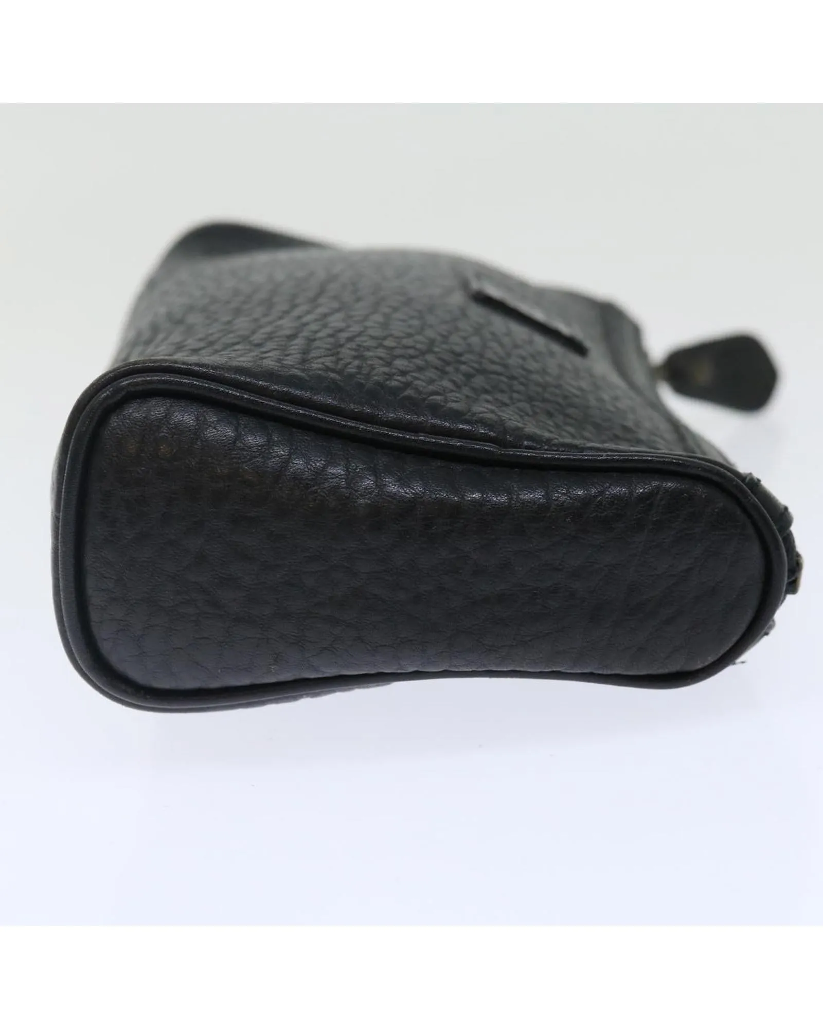 Black Leather Clutch Bag with Accessories - Rank C