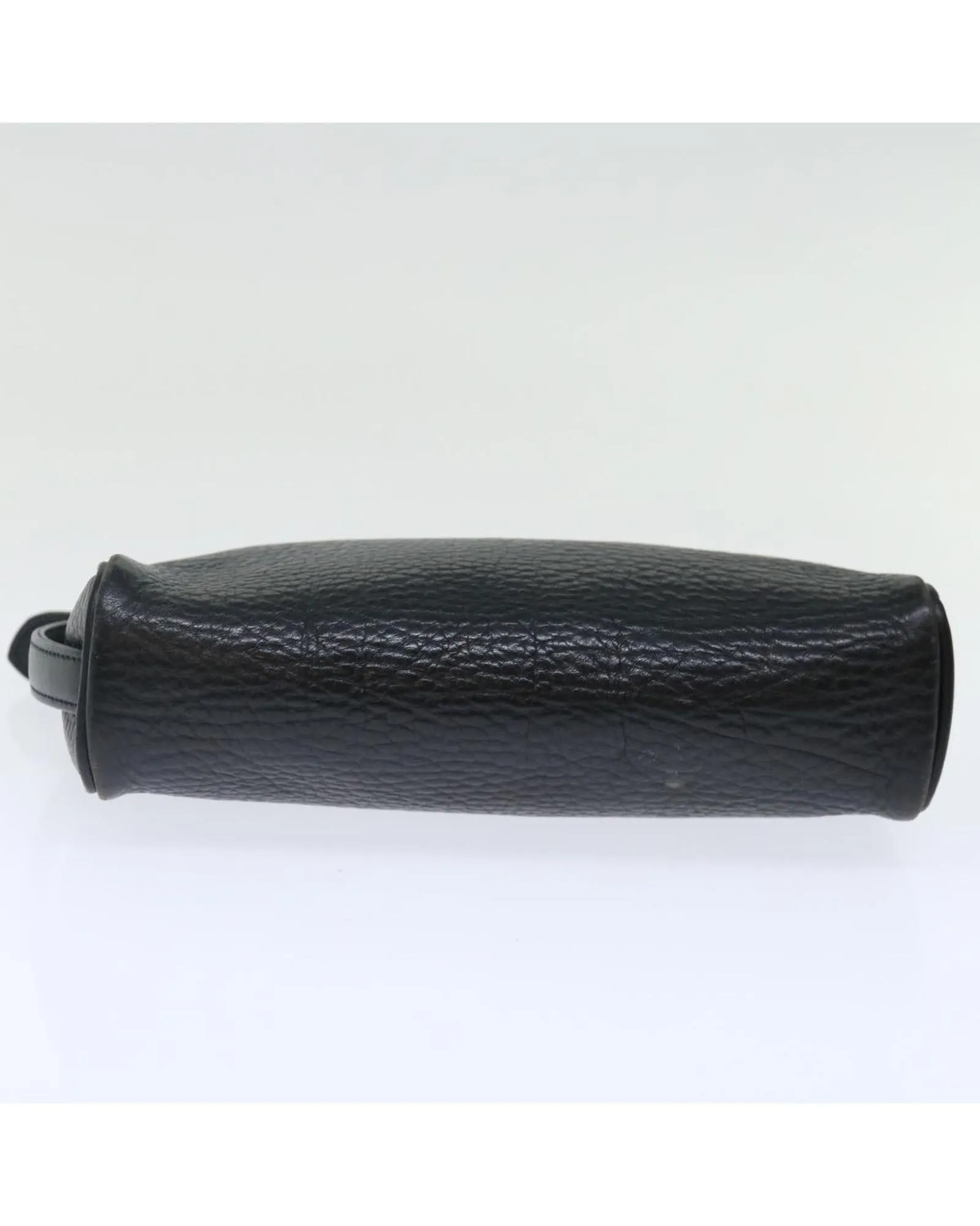 Black Leather Clutch Bag with Accessories - Rank C