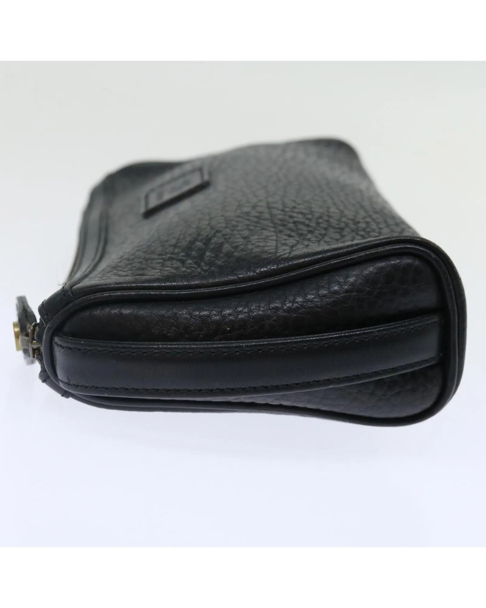 Black Leather Clutch Bag with Accessories - Rank C