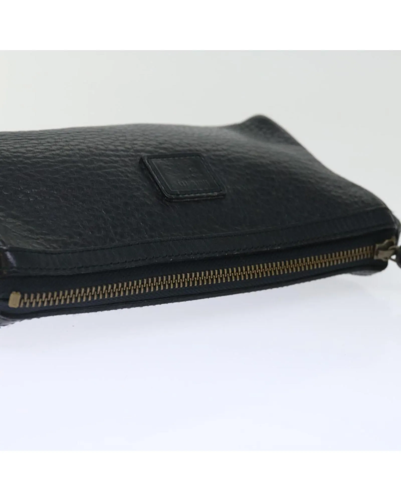 Black Leather Clutch Bag with Accessories - Rank C