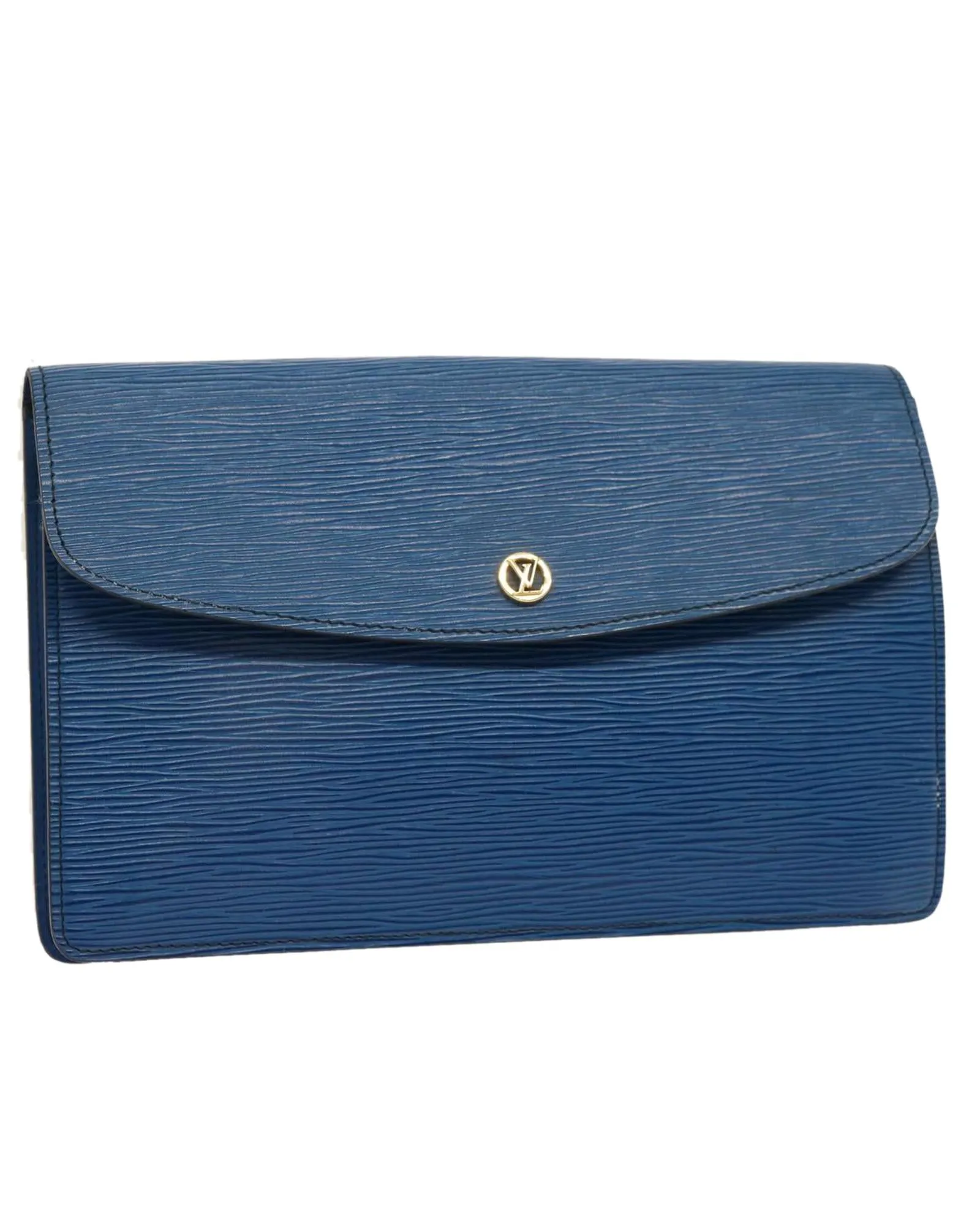 Blue Epi Leather Clutch Bag with Accessories - Rank BC