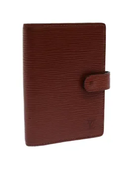 Brown Epi Leather Day Planner Cover with Accessories and Serial No