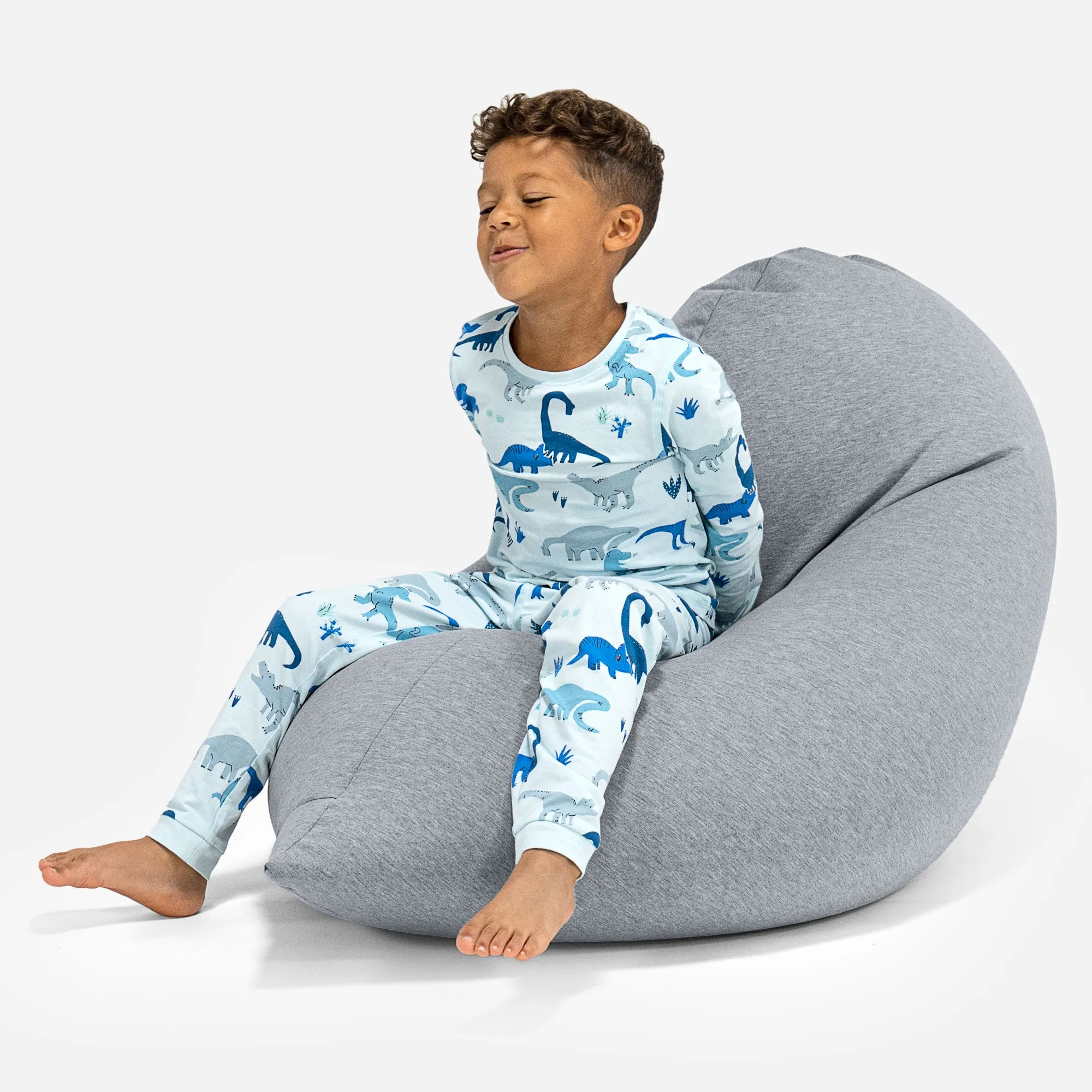 Children's Bean Bag Tall 2-6 yr - Stretchy Cotton Light Grey