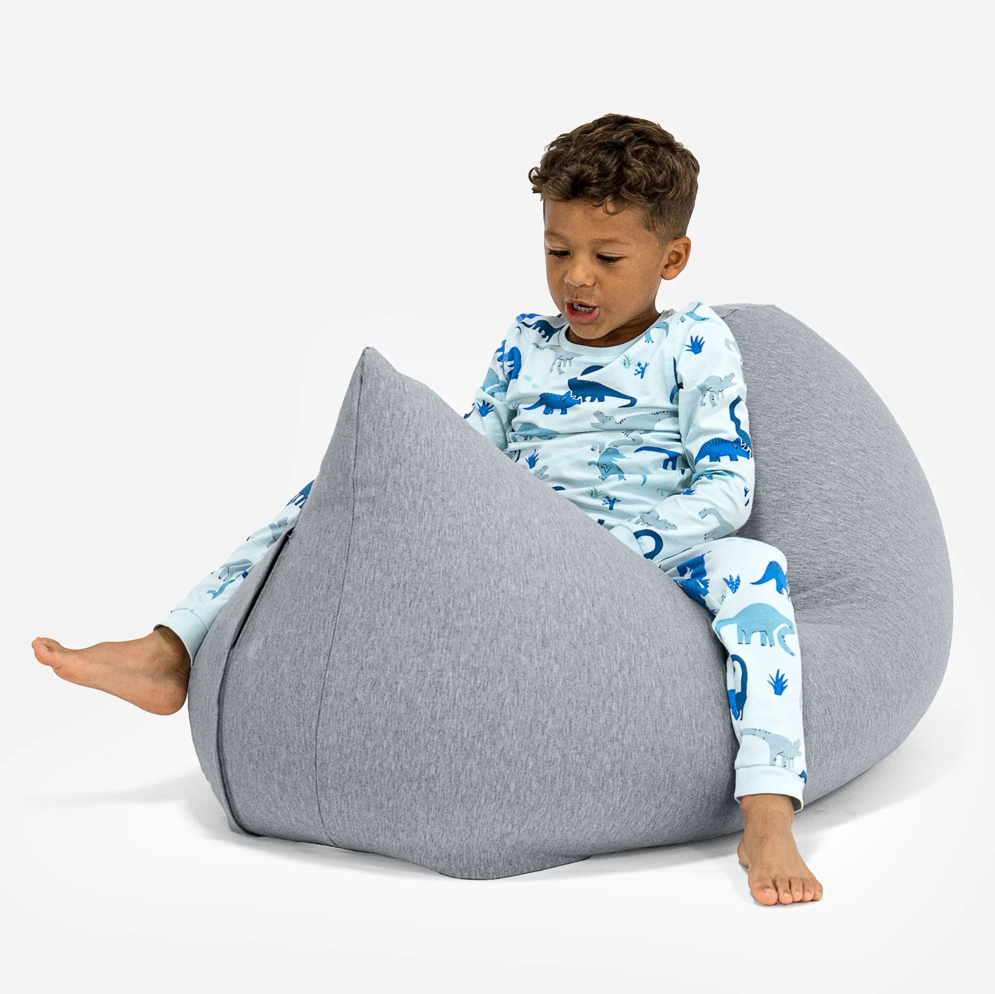 Children's Bean Bag Tall 2-6 yr - Stretchy Cotton Light Grey