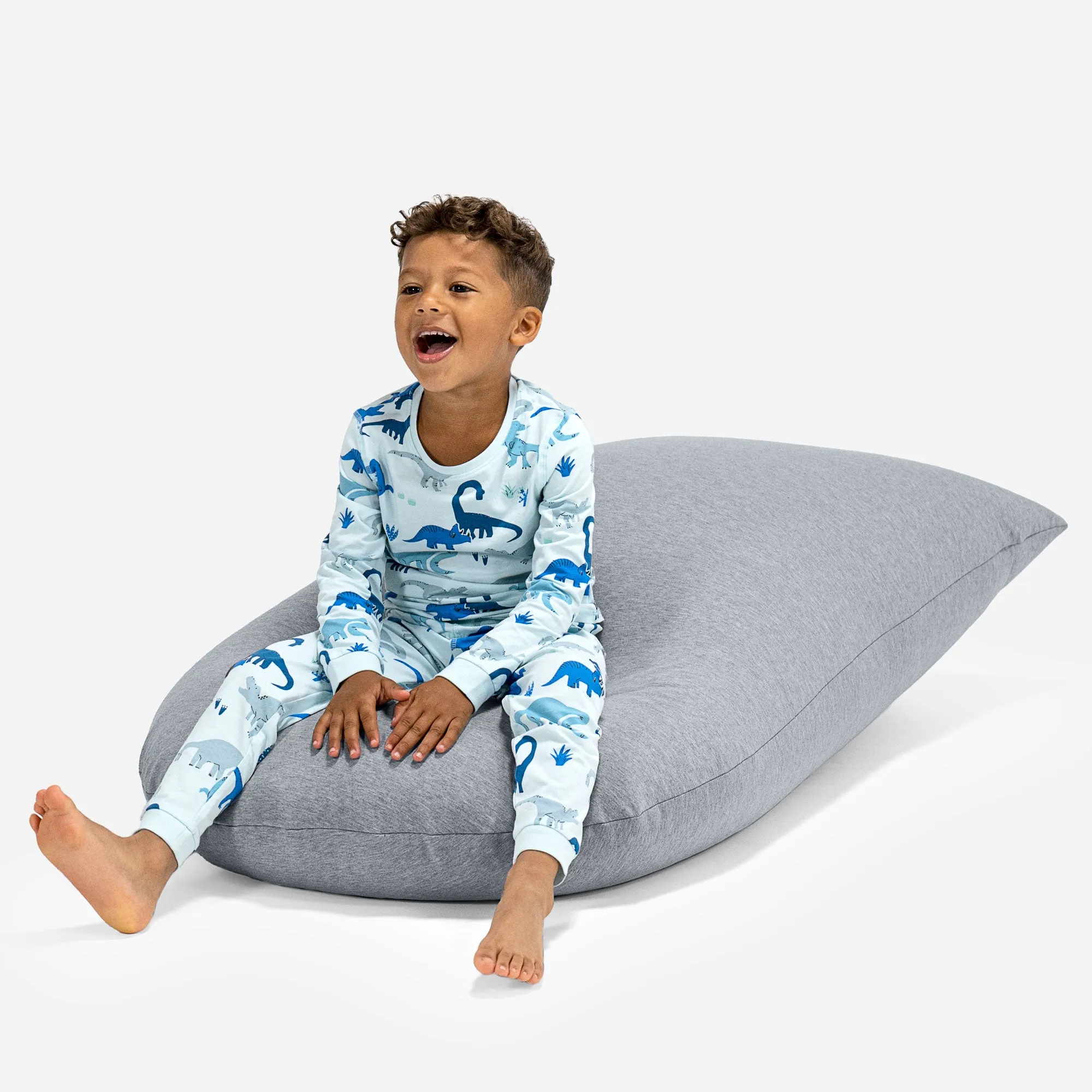 Children's Bean Bag Tall 2-6 yr - Stretchy Cotton Light Grey