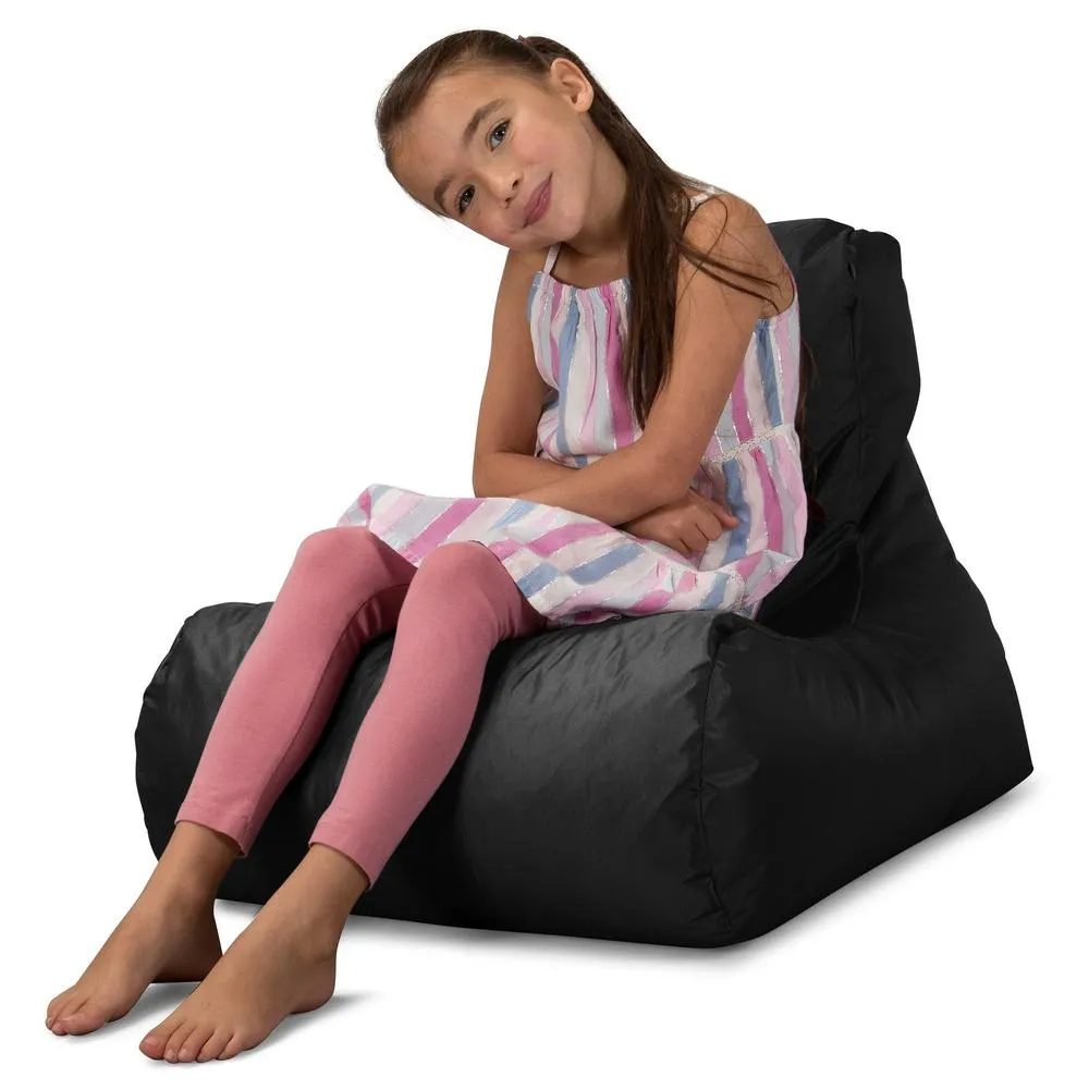 Children's Outdoor Lounger Beanbag 2-6 yr - SmartCanvas™ Black