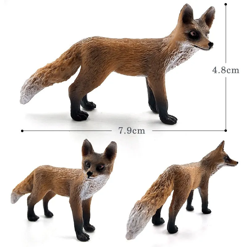 Christmas Fox Rabbit Squirrel Deer Dog Simulation Animal Model Figure Diy Cake Decoration Educational Toy Figurine Gift For Kids