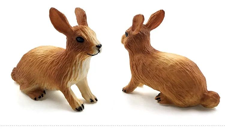 Christmas Fox Rabbit Squirrel Deer Dog Simulation Animal Model Figure Diy Cake Decoration Educational Toy Figurine Gift For Kids