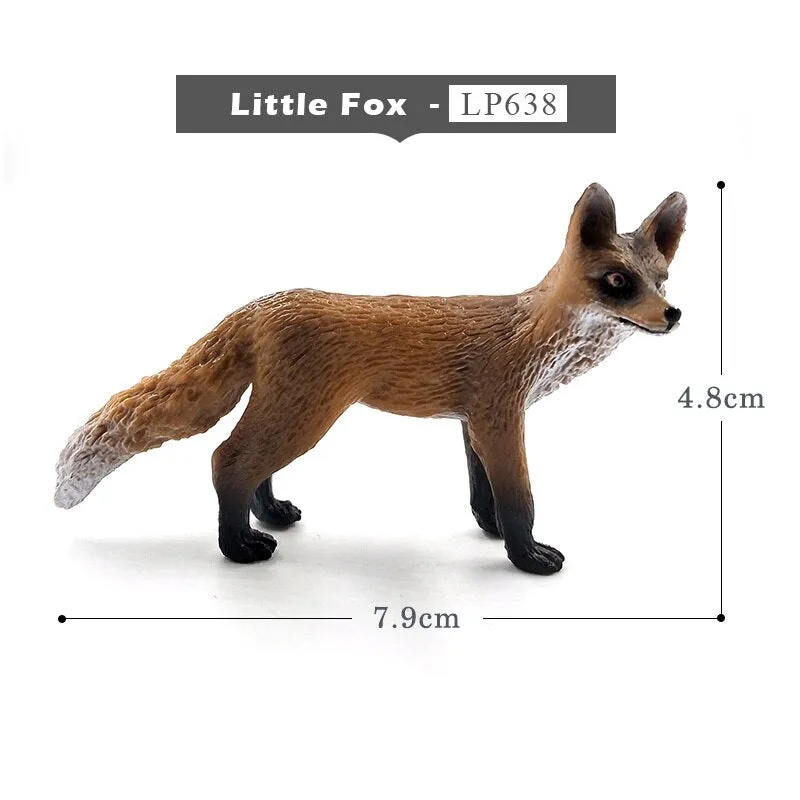 Christmas Fox Rabbit Squirrel Deer Dog Simulation Animal Model Figure Diy Cake Decoration Educational Toy Figurine Gift For Kids