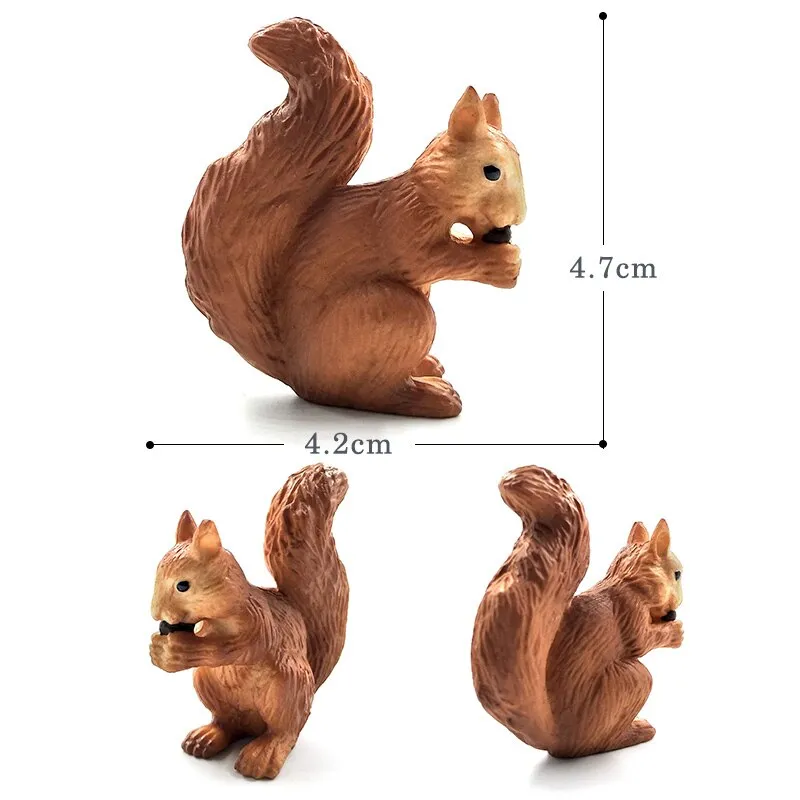 Christmas Fox Rabbit Squirrel Deer Dog Simulation Animal Model Figure Diy Cake Decoration Educational Toy Figurine Gift For Kids