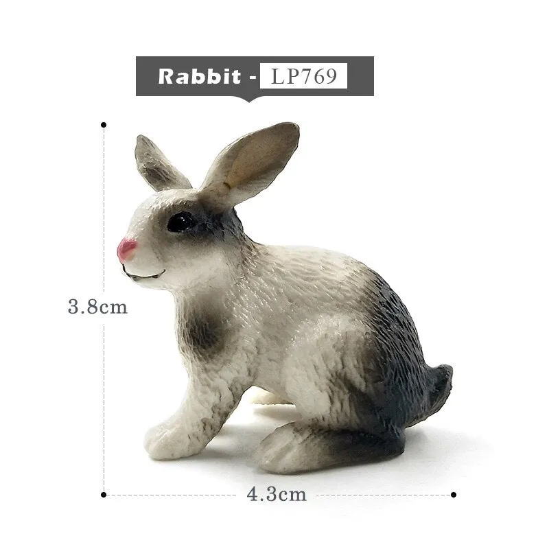 Christmas Fox Rabbit Squirrel Deer Dog Simulation Animal Model Figure Diy Cake Decoration Educational Toy Figurine Gift For Kids