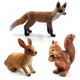 Christmas Fox Rabbit Squirrel Deer Dog Simulation Animal Model Figure Diy Cake Decoration Educational Toy Figurine Gift For Kids