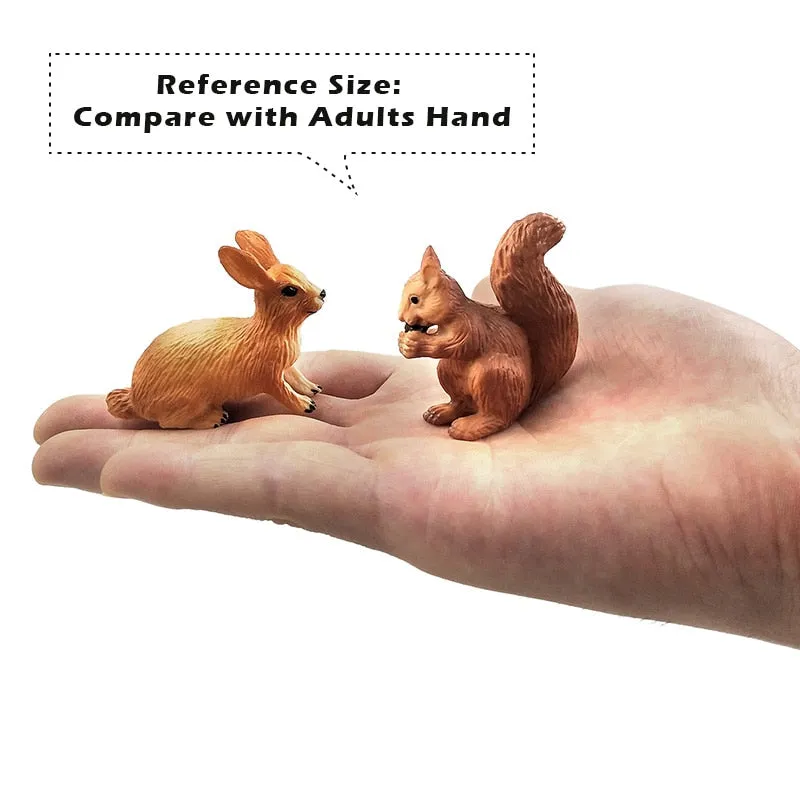 Christmas Fox Rabbit Squirrel Deer Dog Simulation Animal Model Figure Diy Cake Decoration Educational Toy Figurine Gift For Kids