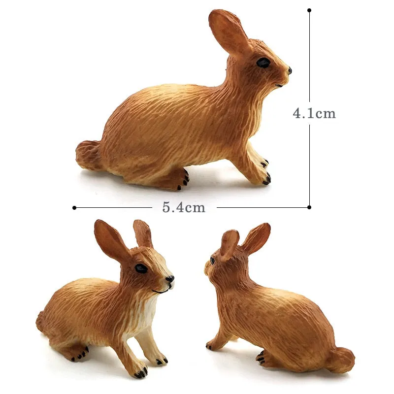 Christmas Fox Rabbit Squirrel Deer Dog Simulation Animal Model Figure Diy Cake Decoration Educational Toy Figurine Gift For Kids