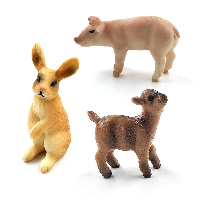 Christmas Fox Rabbit Squirrel Deer Dog Simulation Animal Model Figure Diy Cake Decoration Educational Toy Figurine Gift For Kids