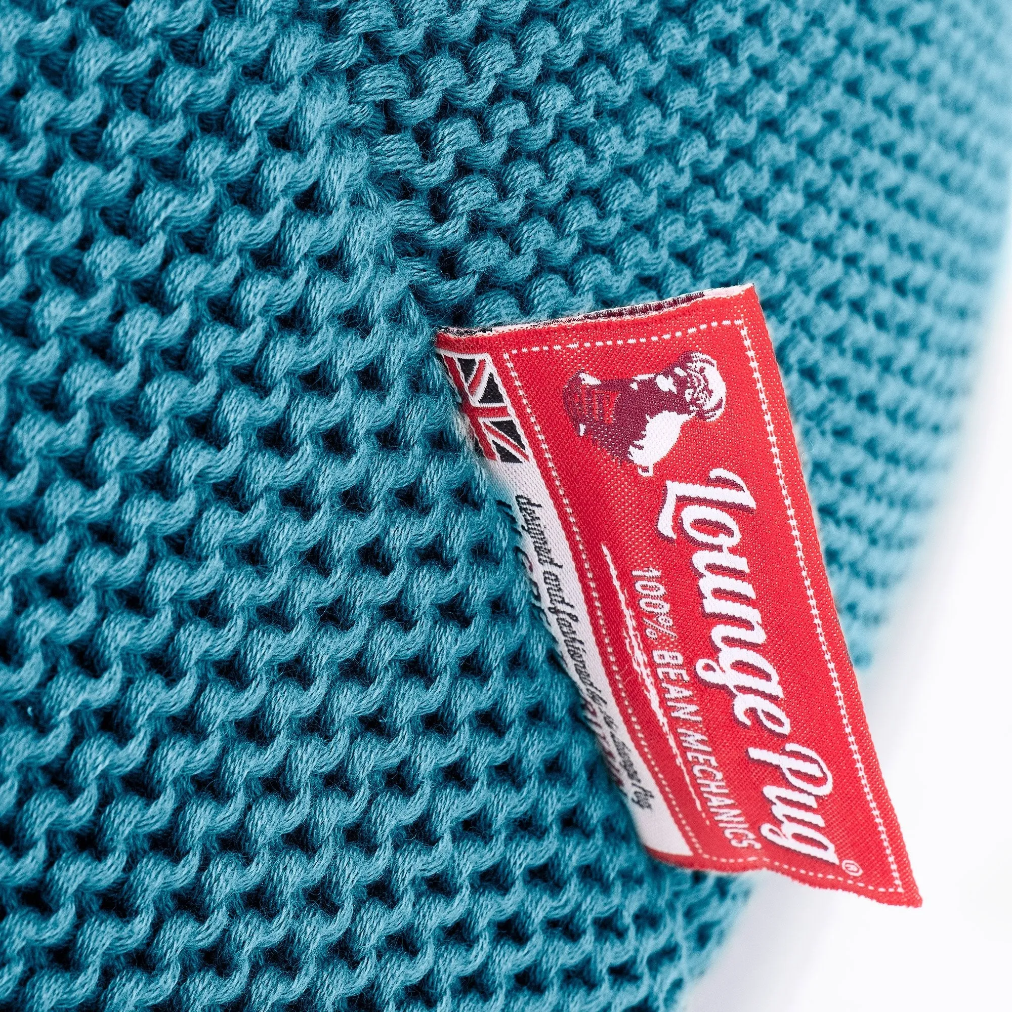 Classic Bean Bag Chair - Ellos Knitted Petrol Blue