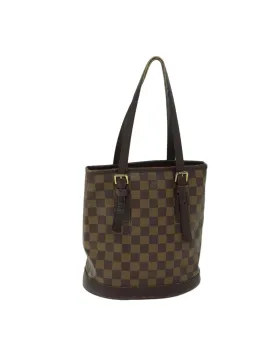 Damier Ebene Shoulder Bag with Adjustable Strap and Multiple Compartments