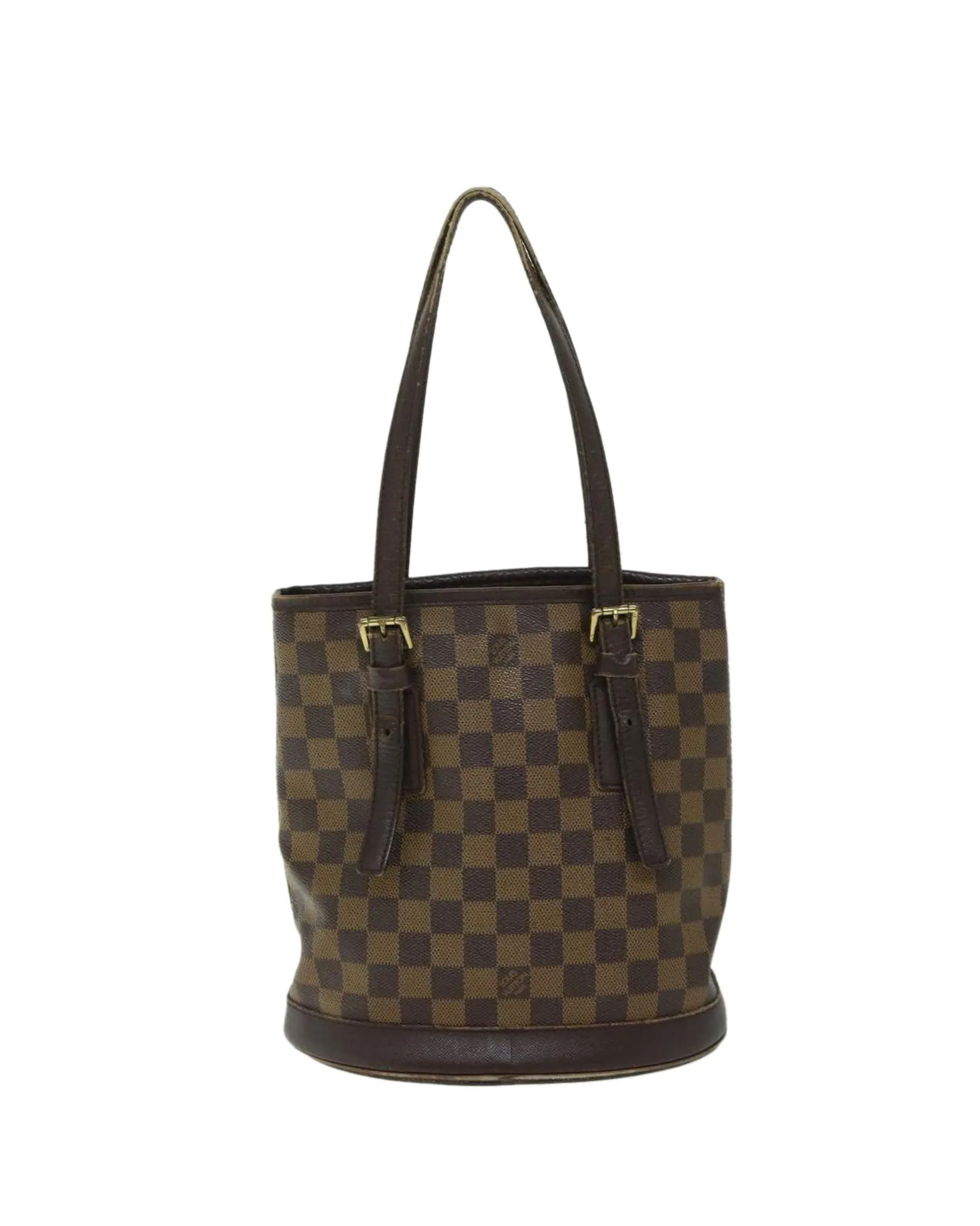 Damier Ebene Shoulder Bag with Adjustable Strap and Multiple Compartments