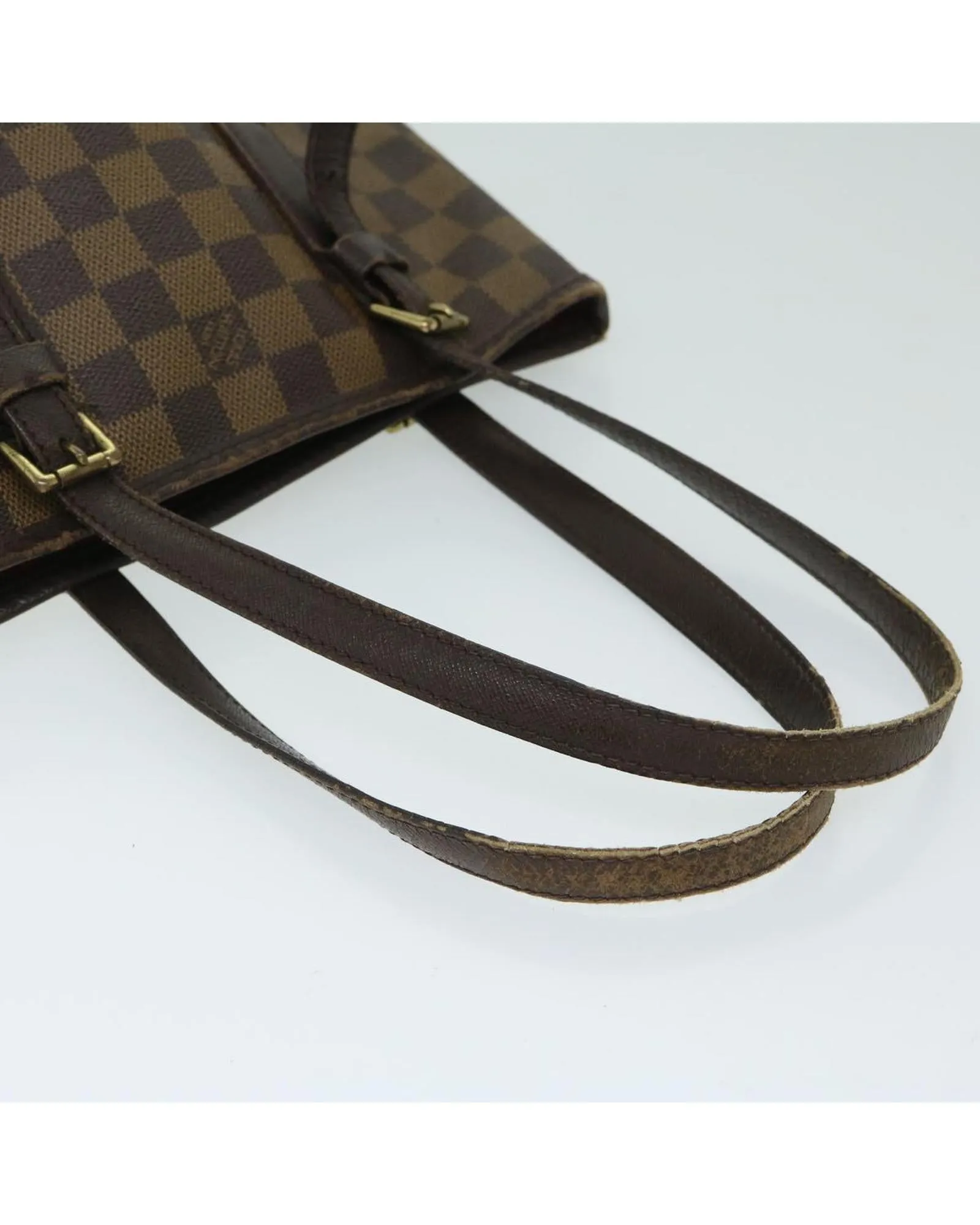 Damier Ebene Shoulder Bag with Adjustable Strap and Multiple Compartments