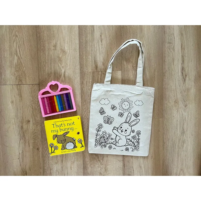 DIY Colouring Bunny Rabbit Tote Bag (3-6 Years)