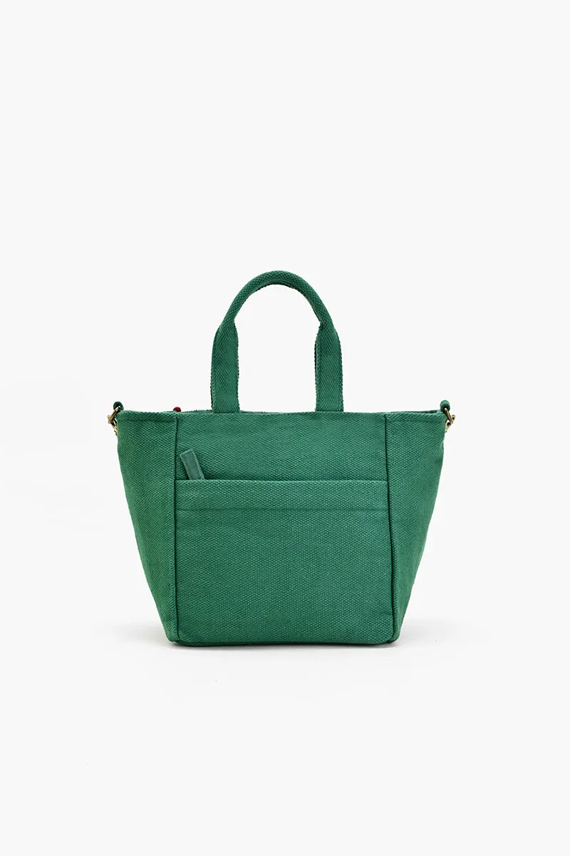 Embellished Tote Mini with Adjustable Strap Green Geo