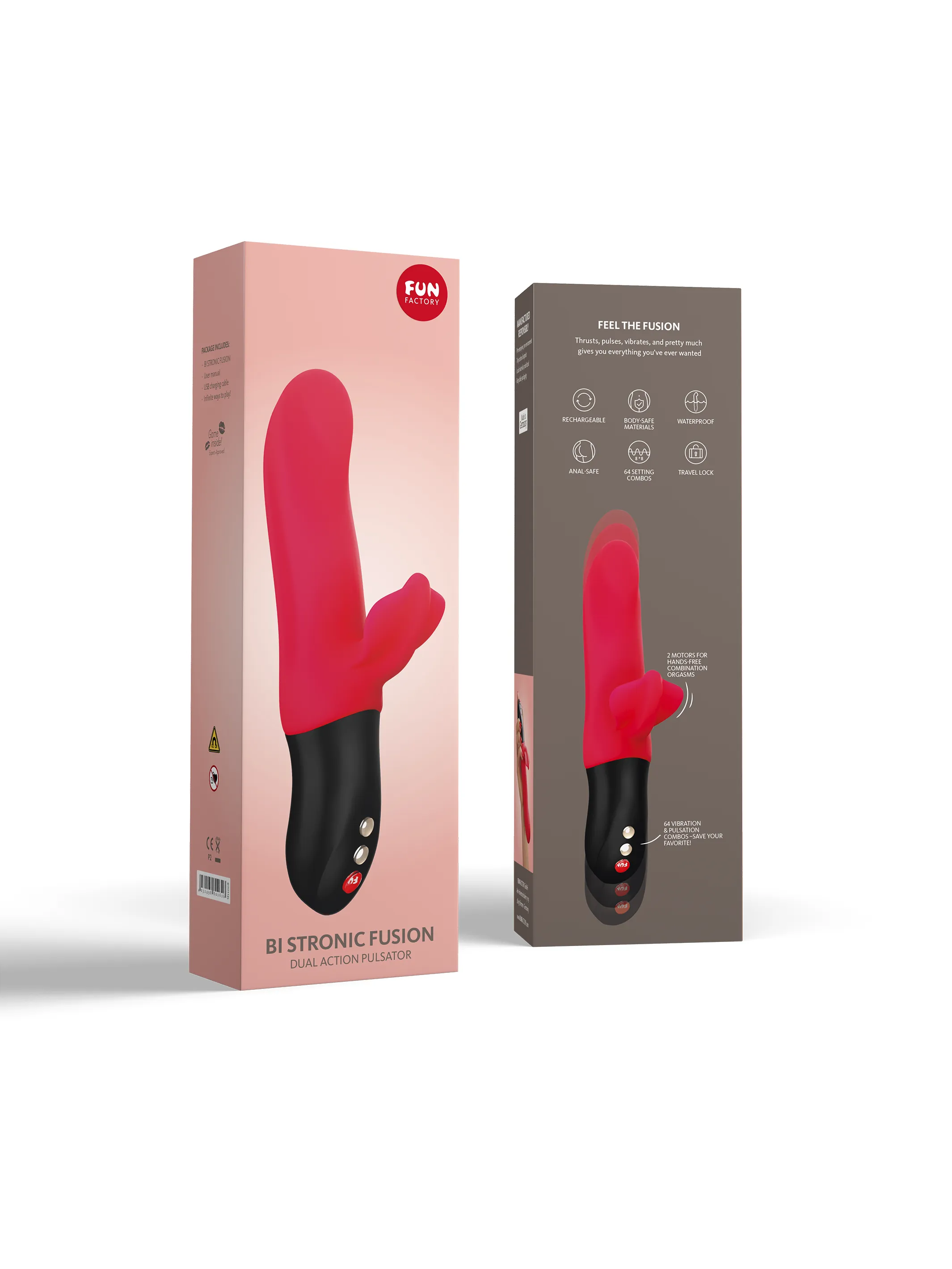 Fun Factory BI STRONIC FUSION Thrusting Rabbit Vibrator with free toy bag!