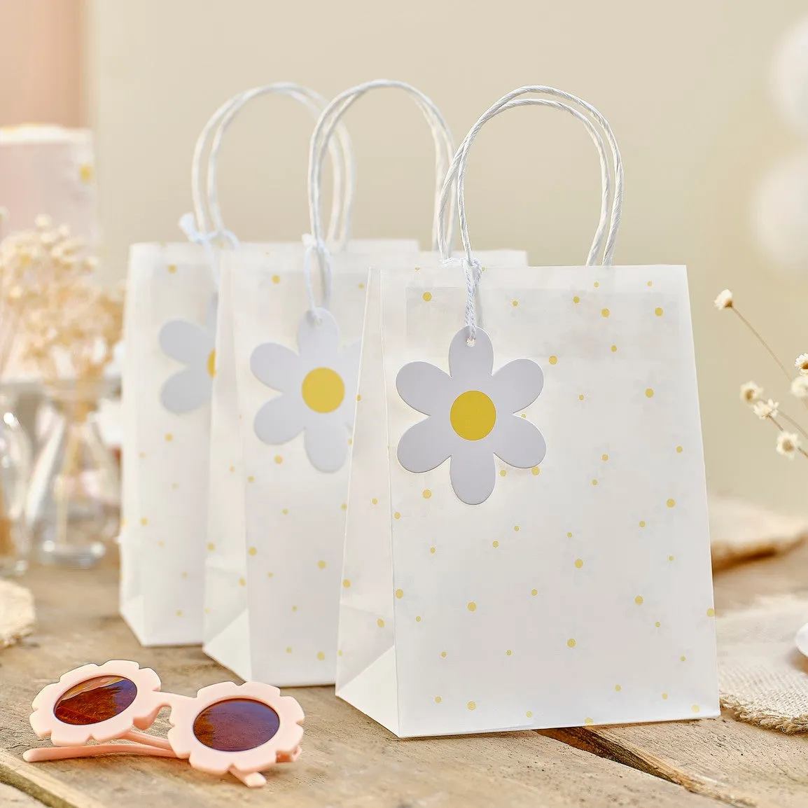 Ginger Ray Daisy Print Vellum Party Bags