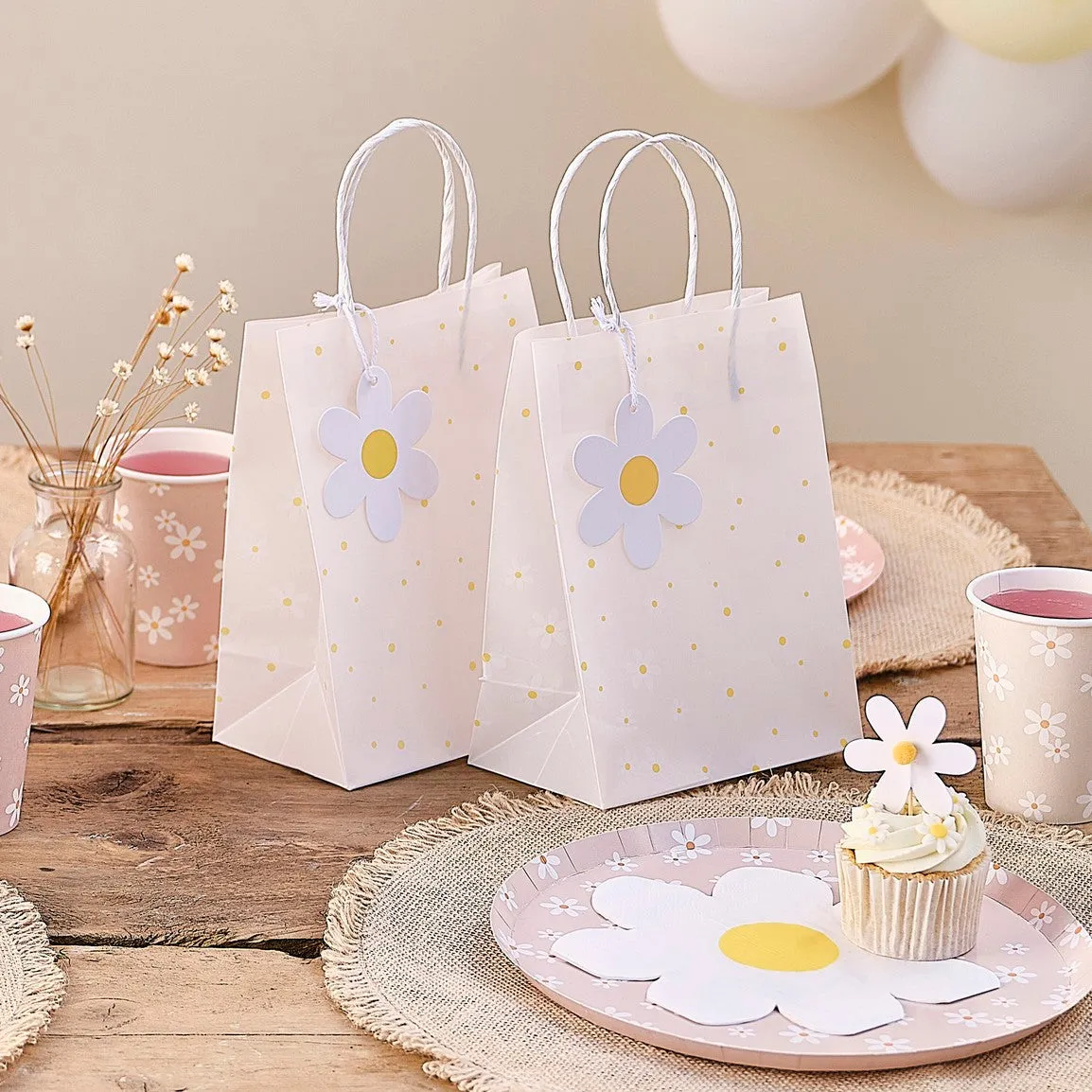 Ginger Ray Daisy Print Vellum Party Bags