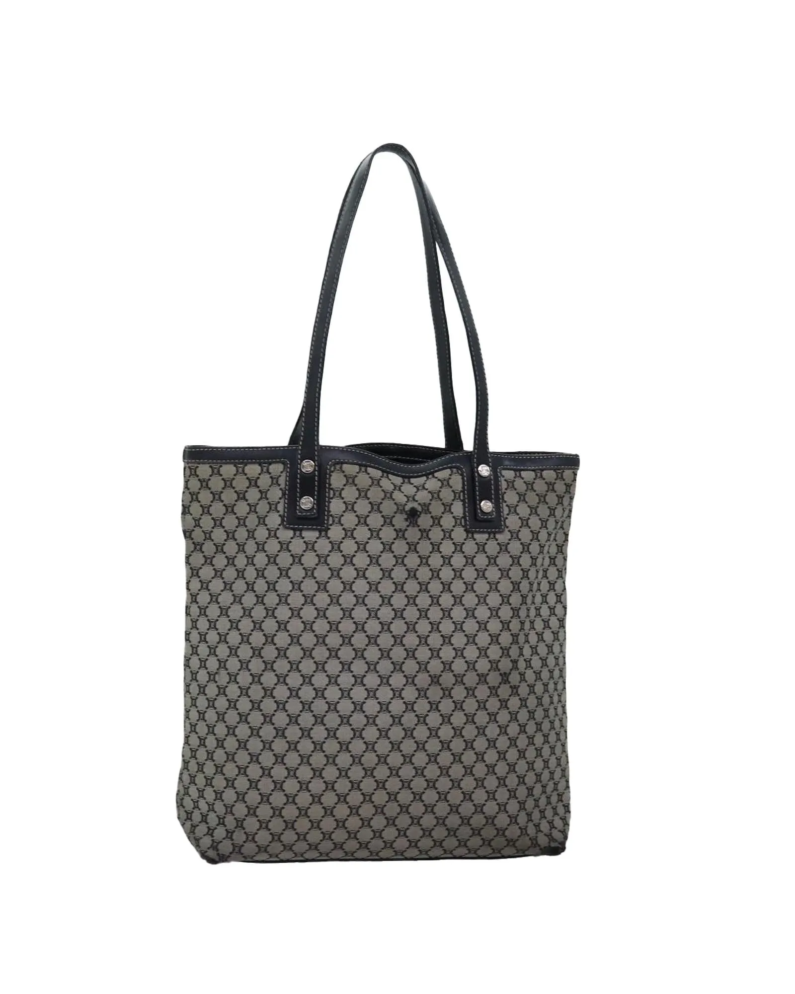 Gray Macadam Canvas Tote Bag with Accessories - Italy Made