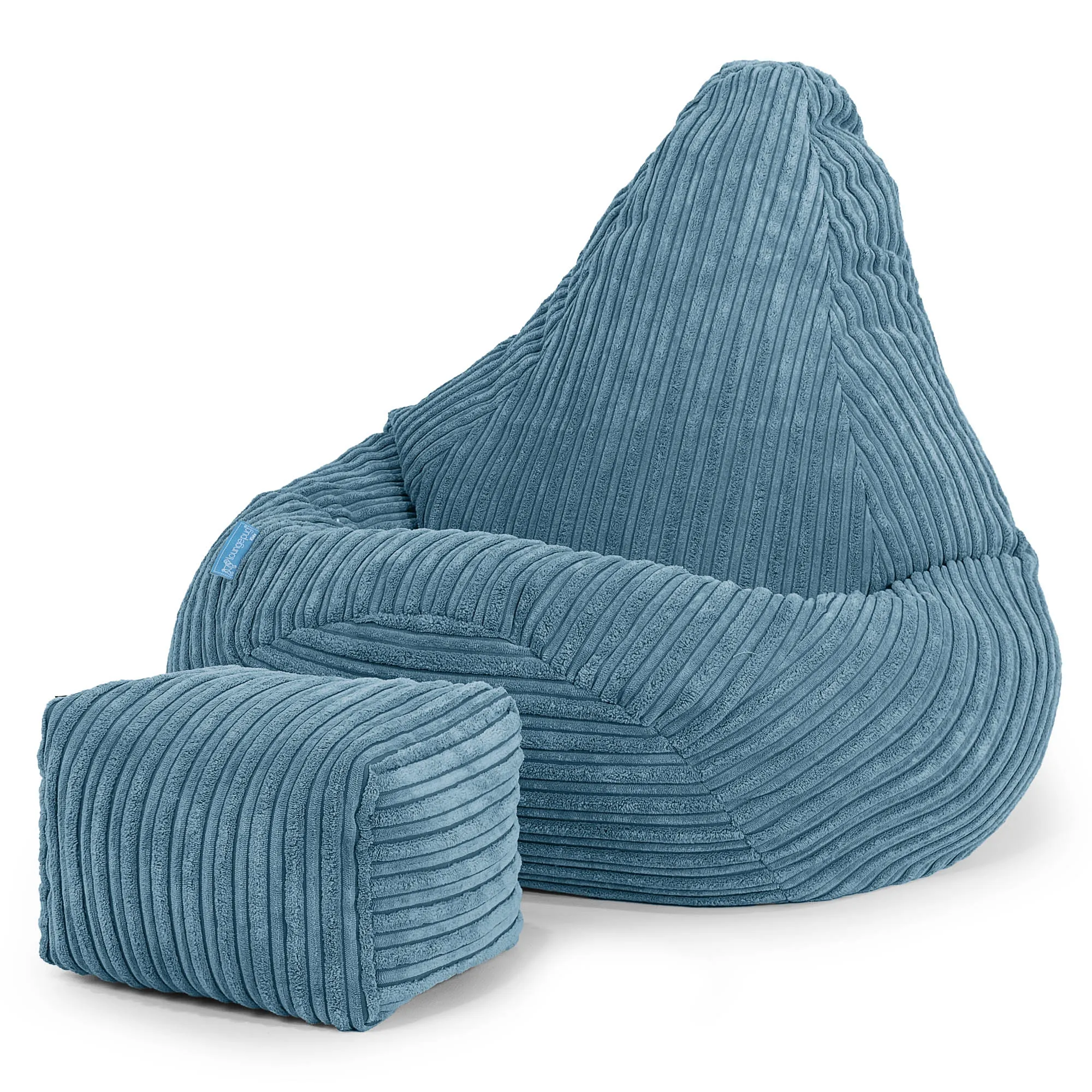 Highback Kids Bean Bag Chair 1-5 yr - Cord Aegean Blue