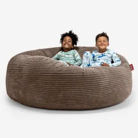 Huge Family Sized Kids Bean Bag 3-14 yr - Cord Mocha Brown