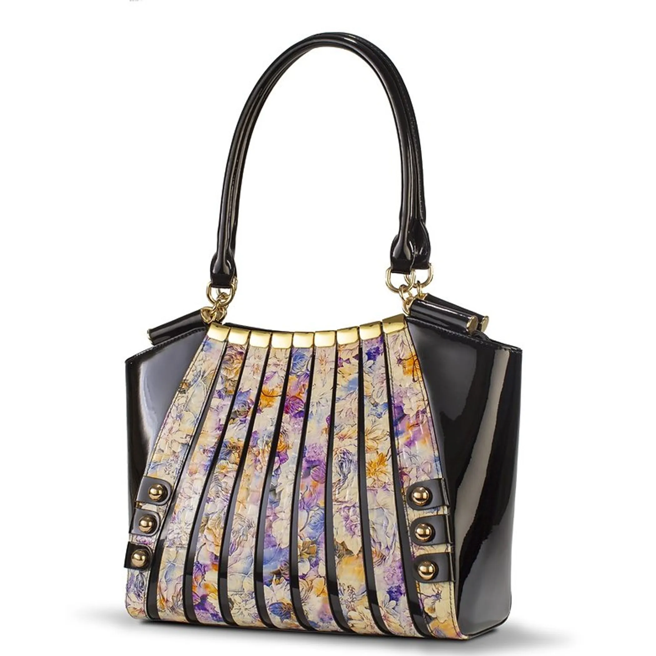 Irina Signature Series II Print-Leather Handbag